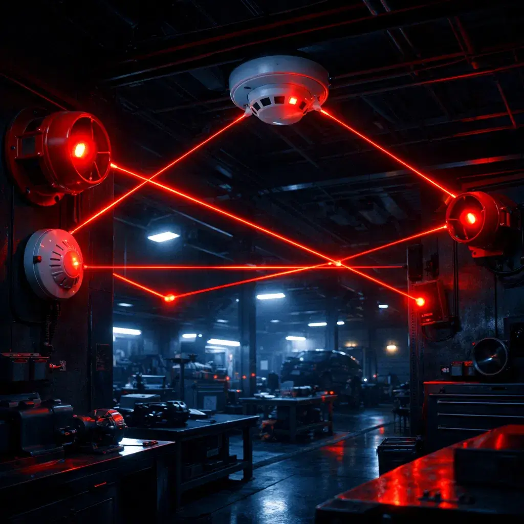 أنظمة إنذار الحريق للورش الصناعية ومحلات الصيانة بالسعودية